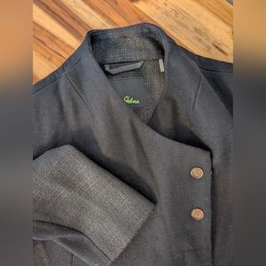 Sam Edelman Wool Asymmetrical Black Pea Coat